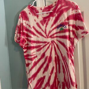 Hurley Surf Crew Pink TieDye Tee XL LN